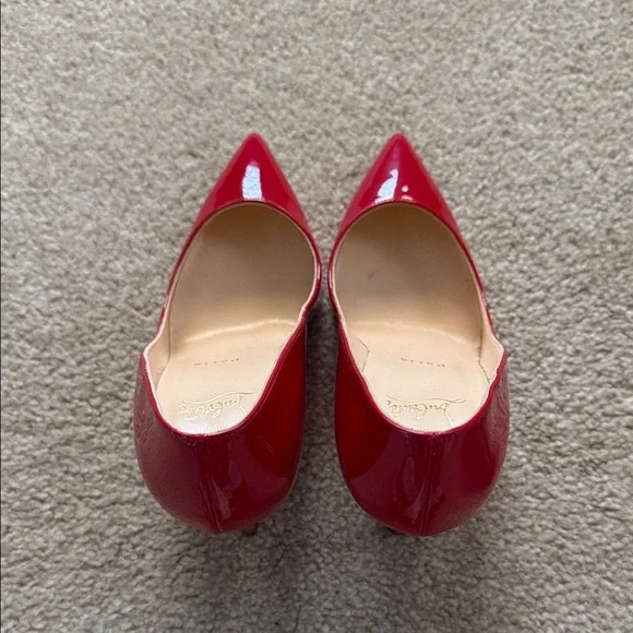 Louboutin Pigalle Red Patent Pointed-Toe Stilettos - Picture 2 of 8